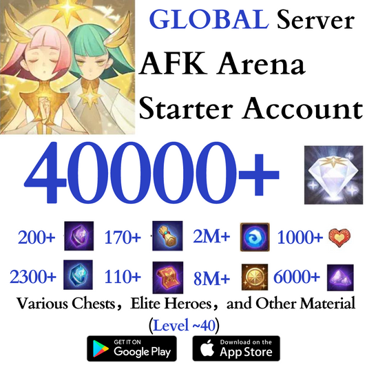 [GLOBAL] 40000+ Diamonds AFK Arena Starter Reroll Account