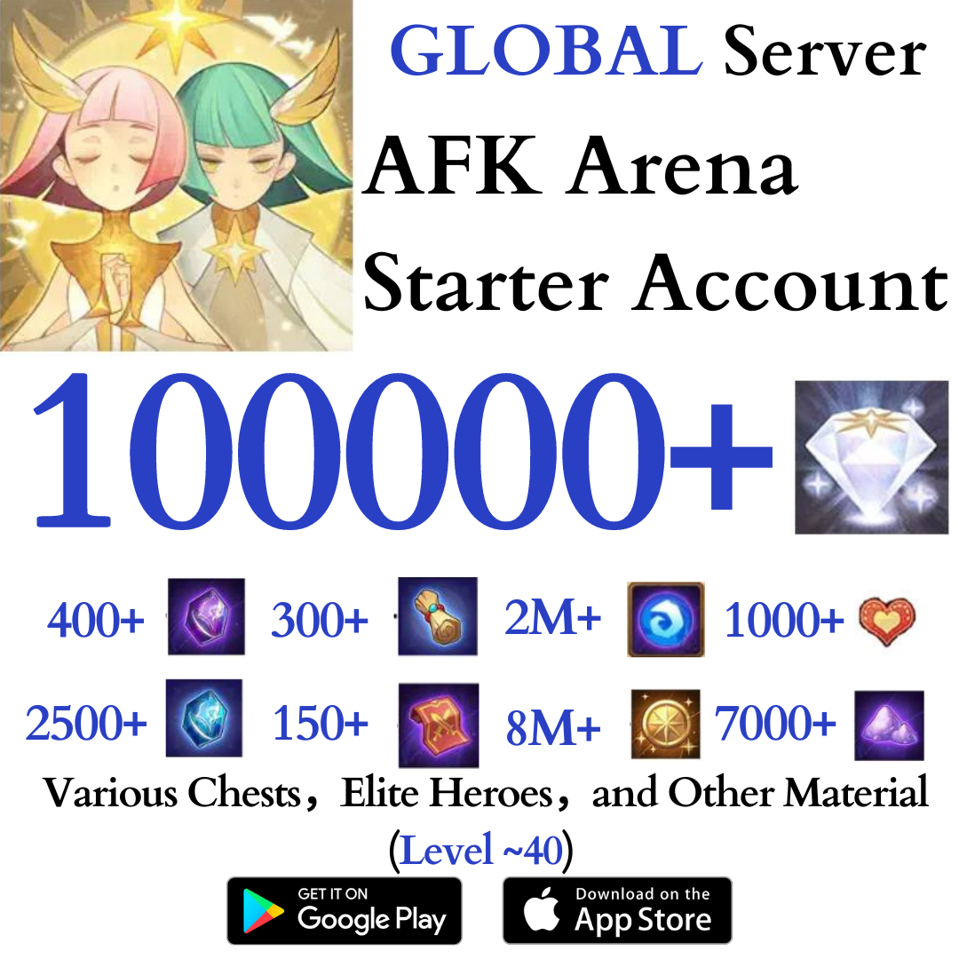 [GLOBAL] 100000+ Diamonds AFK Arena Starter Reroll Account