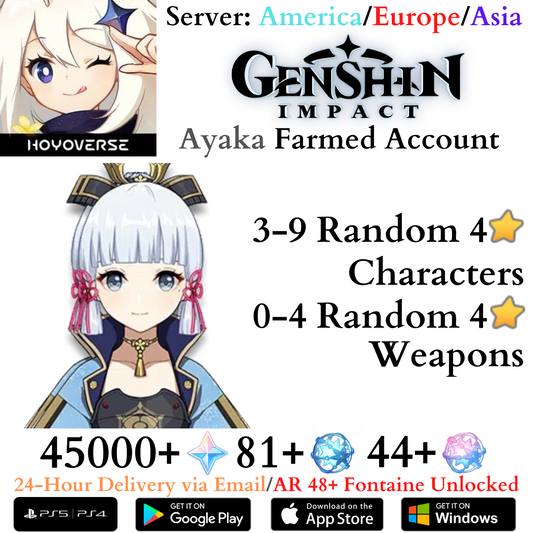 Genshin Impact Ayaka Farmed Account