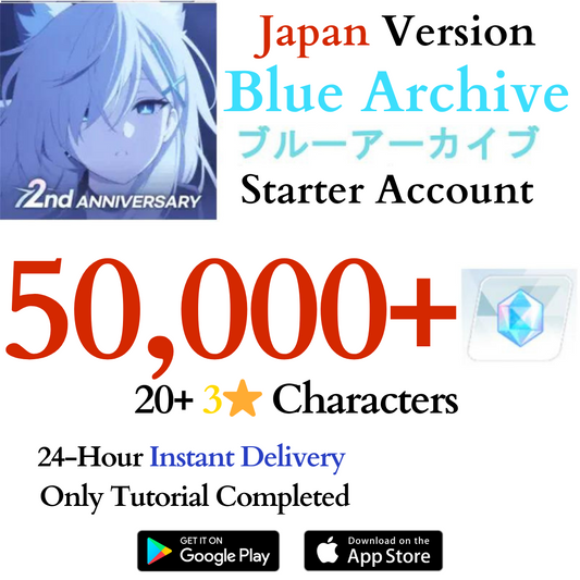 [JP] 50000+ Gems, 20+ 3* | Blue Archive Starter Account