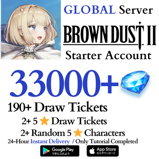 [GLOBAL] 33000+ Gems | Brown Dust 2 Starter Reroll Account