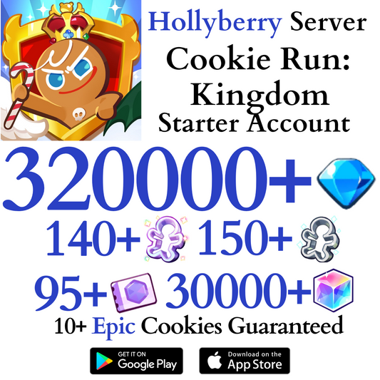 [GLOBAL/Hollyberry] 320,000+ Gems Cookie Run: Kingdom Starter Reroll Account