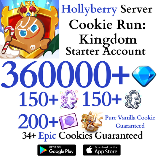 [GLOBAL/Hollyberry] 360,000+ Gems Cookie Run: Kingdom Starter Reroll Account