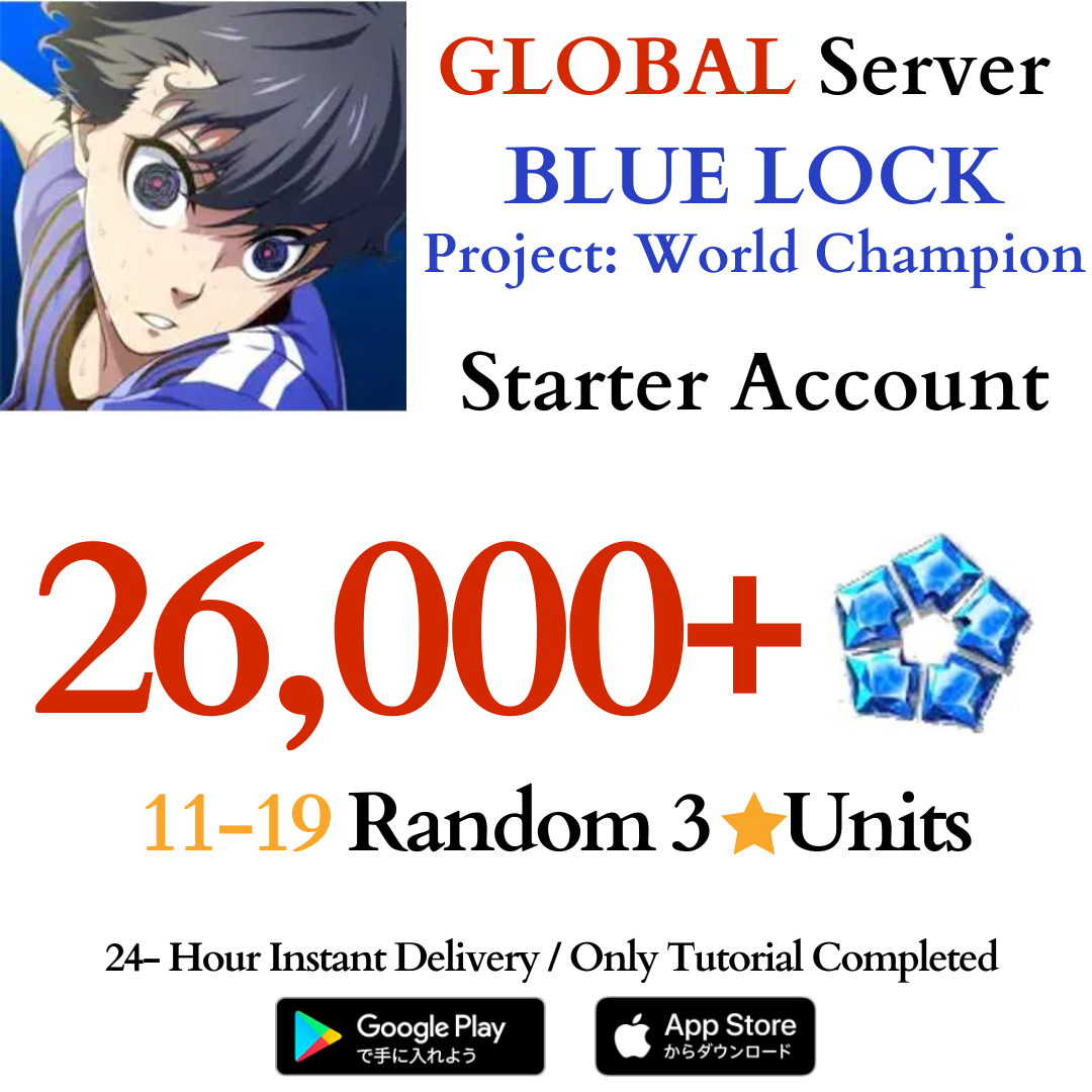 [GLOBAL] [INSTANT] 26000+ Gems BLUE LOCK Project: World Champion Starter Reroll Account