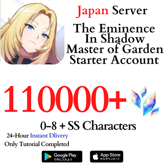 [JP] 110000+ Gems | The Eminence in Shadow: Master of Garden Starter Reroll Account