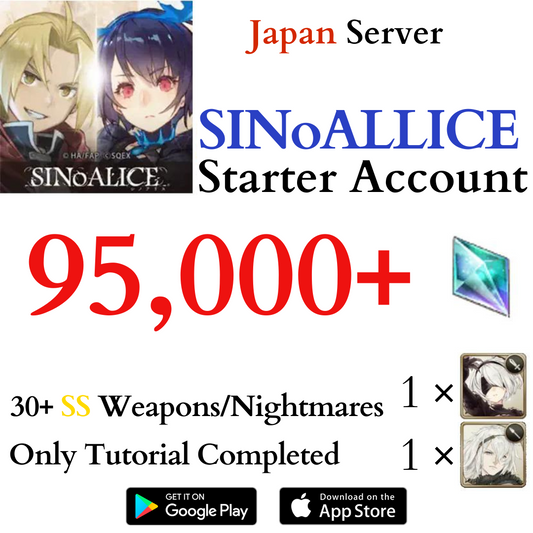 [JP] [INSTANT] 95000+ Stones 30+ SSR | SINoALICE Starter Reroll Account