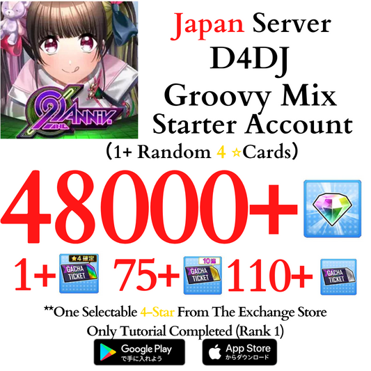[JP] 48000+ Gems | D4DJ Groovy Mix Starter Reroll Account