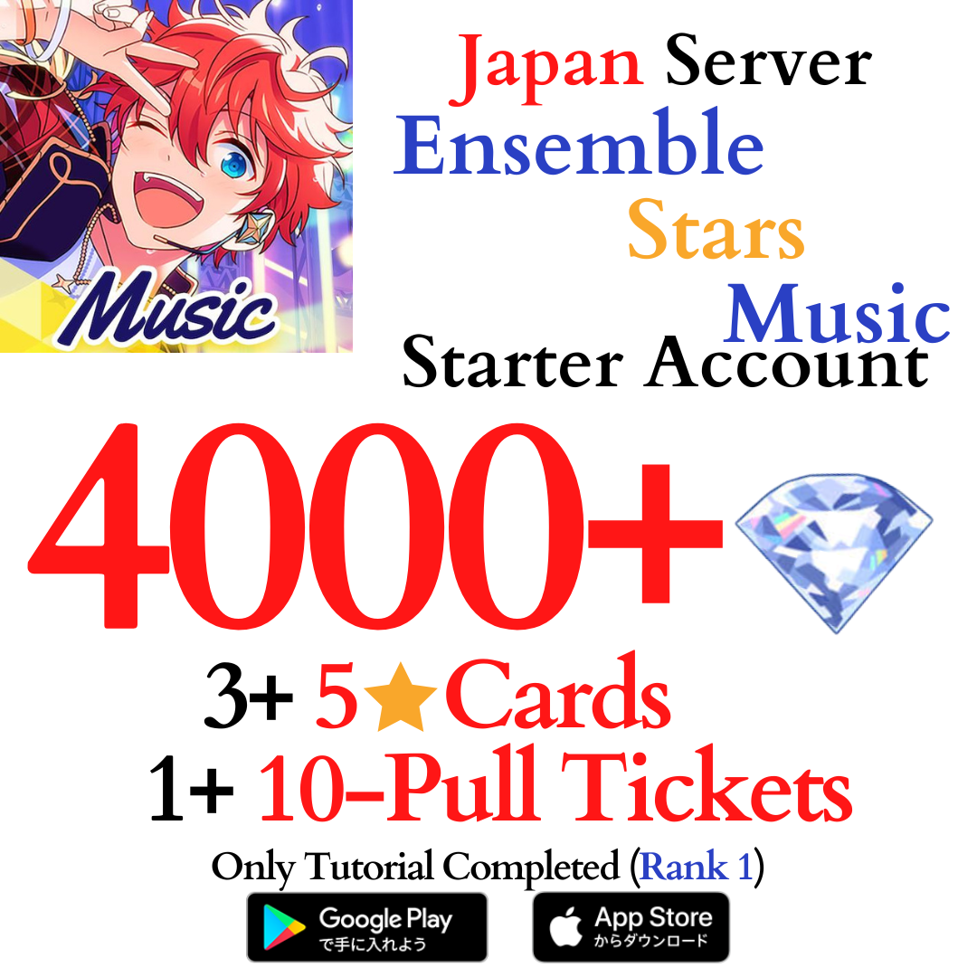 [JP] 4000+ Gems Ensemble Stars Music Starter Reroll Account