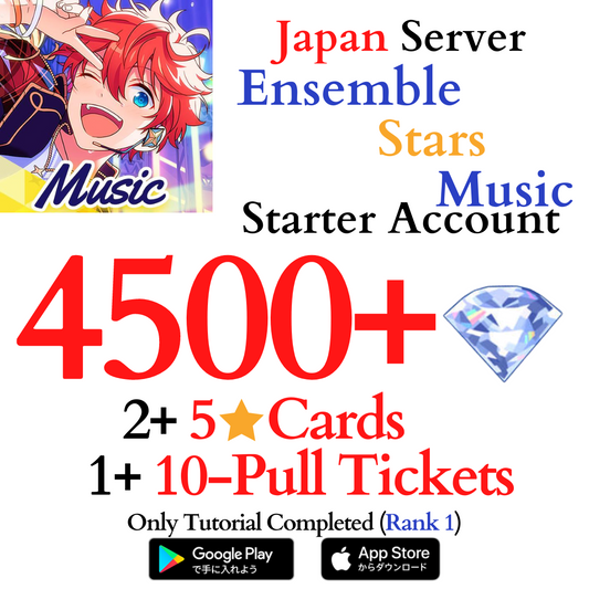 [JP] 4500+ Gems Ensemble Stars Music Starter Reroll Account