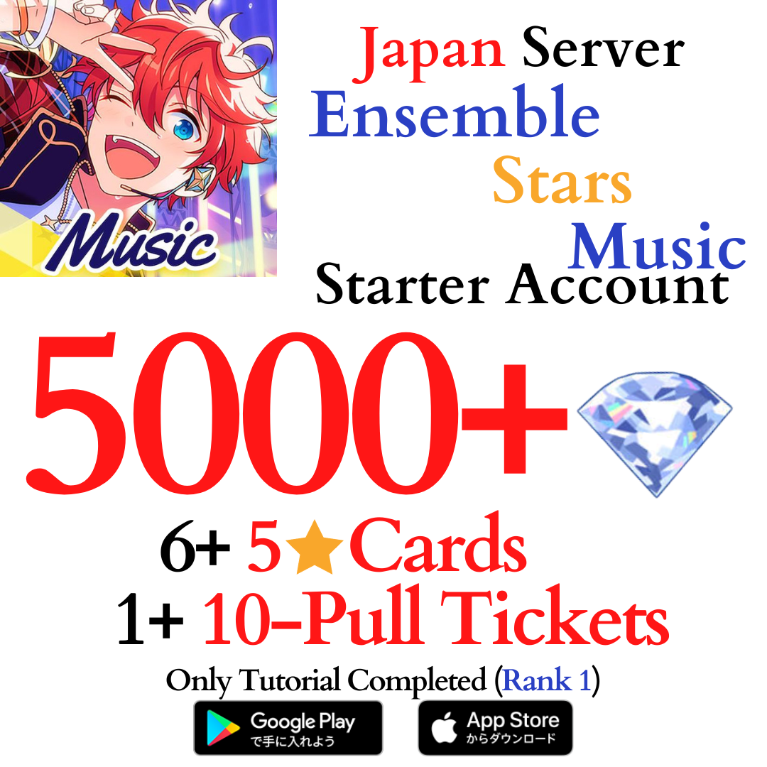 [JP] 5000+ Gems Ensemble Stars Music Starter Reroll Account