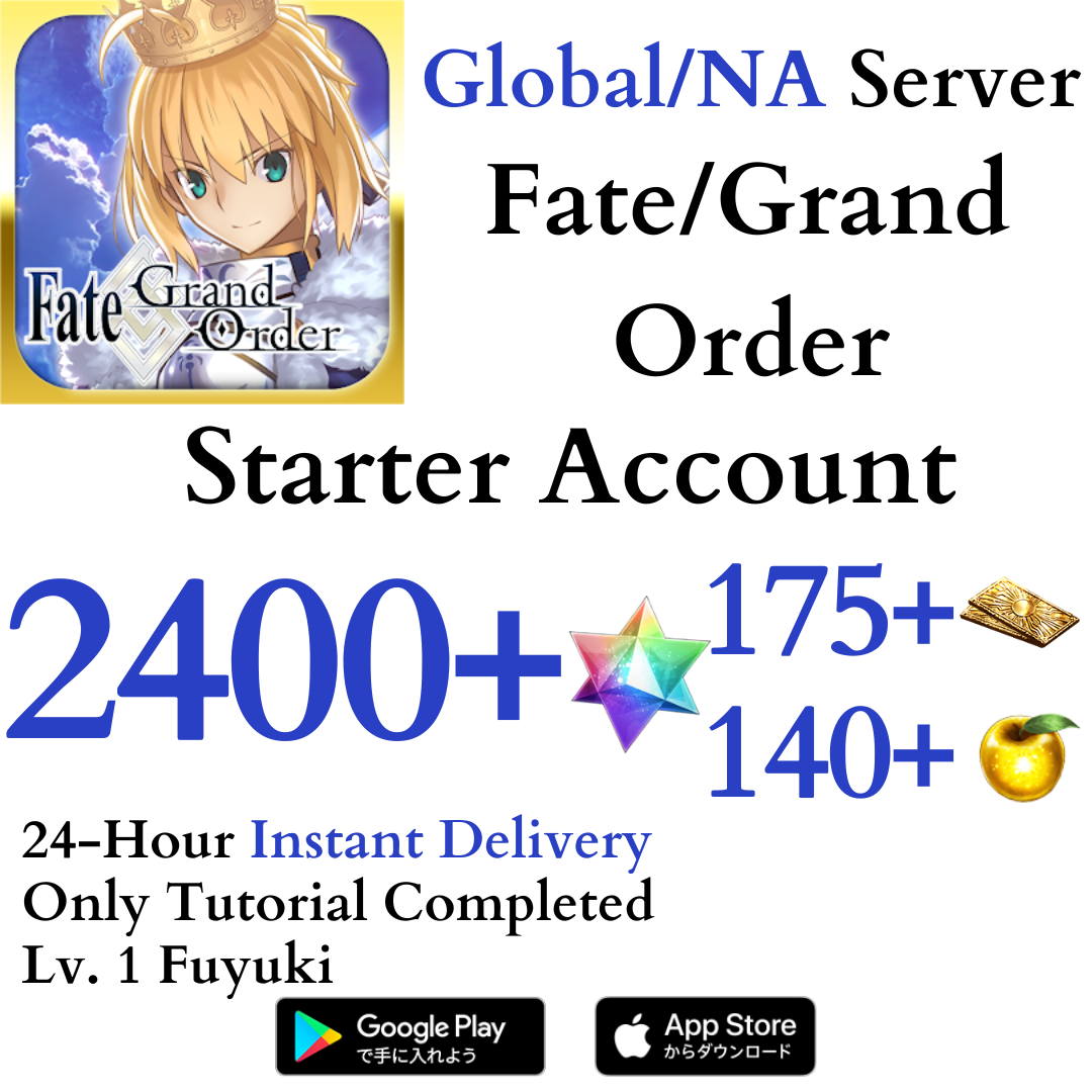 [ENGLISH/GLOBAL/NA] 2400+ SQ Fate Grand Order FGO Lv. 1 Starter Reroll Account