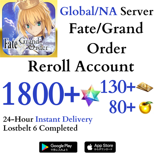 [ENGLISH/GLOBAL/NA] 1800+ SQ Fate Grand Order FGO Endgame Reroll Account