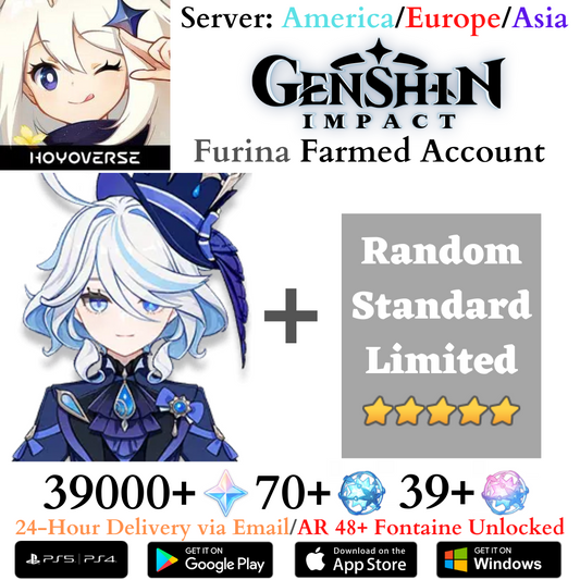 Furina Combo Genshin Impact Primogems Fates Farmed Starter Reroll Account