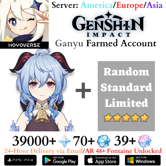 [AMERICA/EUROPE/ASIA] Ganyu 5-Star Genshin Impact Primogems Fates Farmed Starter Reroll Account