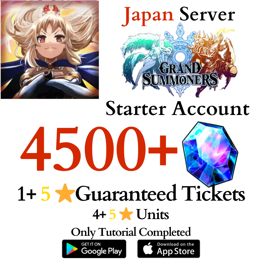 [JP] 4500+ Crystals Grand Summoners Starter Reroll Fresh Account