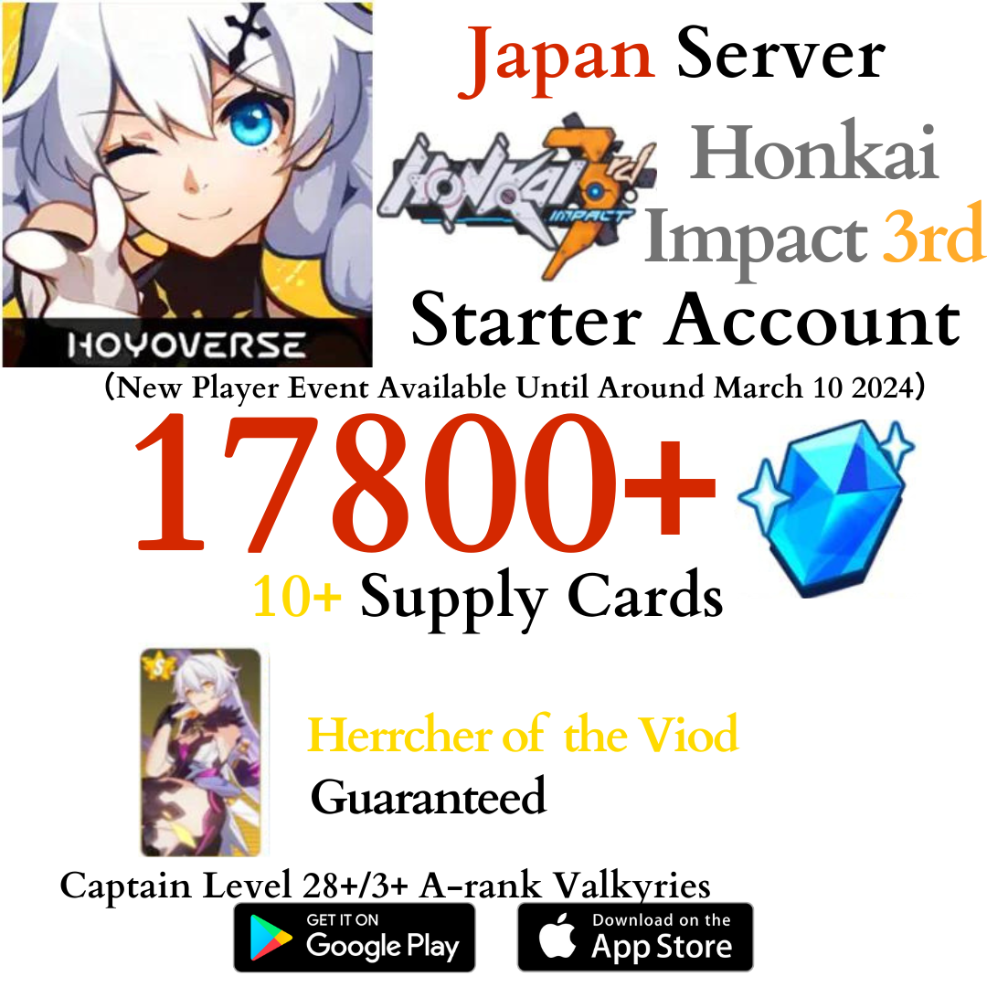 [JP] 17800+ Crystals Honkai Impact 3 Houkai Reroll Starter Account