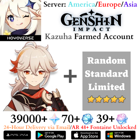 Kazuha Combo Genshin Impact Primogems Fates Farmed Starter Reroll Account