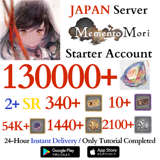 [JP] 130000+ Gems | Memento Mori Starter Reroll Account