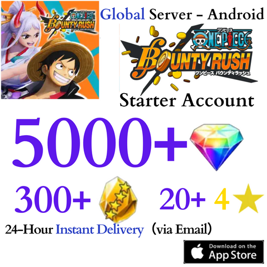 [GLOBAL - Android] 5000+ Gems ONE PIECE Bounty Rush Starter Reroll Account
