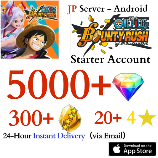 [JP - Android] 5000+ Gems ONE PIECE Bounty Rush Starter Reroll Account