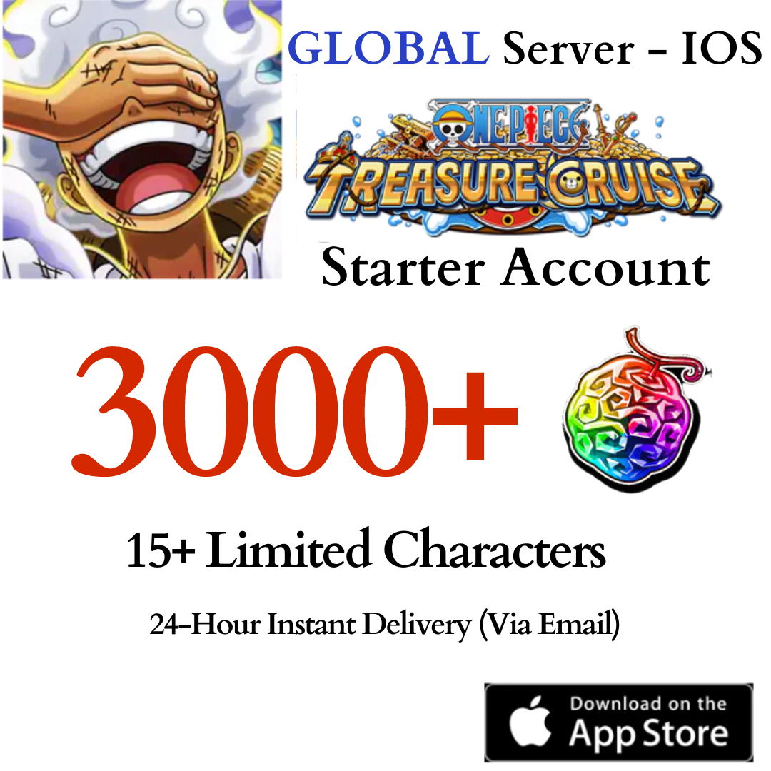 [GLOBAL - iOS] 3000+ Gems ONE PIECE Treasure Cruise Starter Reroll Account