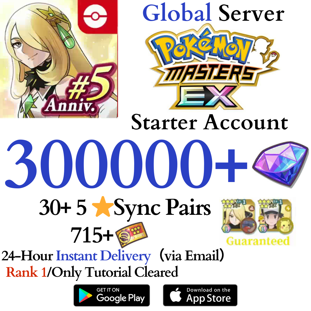 [GLOBAL] 280,000-300,000+ Gems | Pokémon Pokemon Masters EX Starter Reroll Account (Android Required)