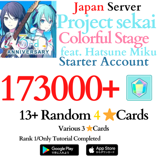 [JP] 173,000+ Gems Project Sekai Colorful Stage ft. Hatsune Miku PJSekai Starter Account