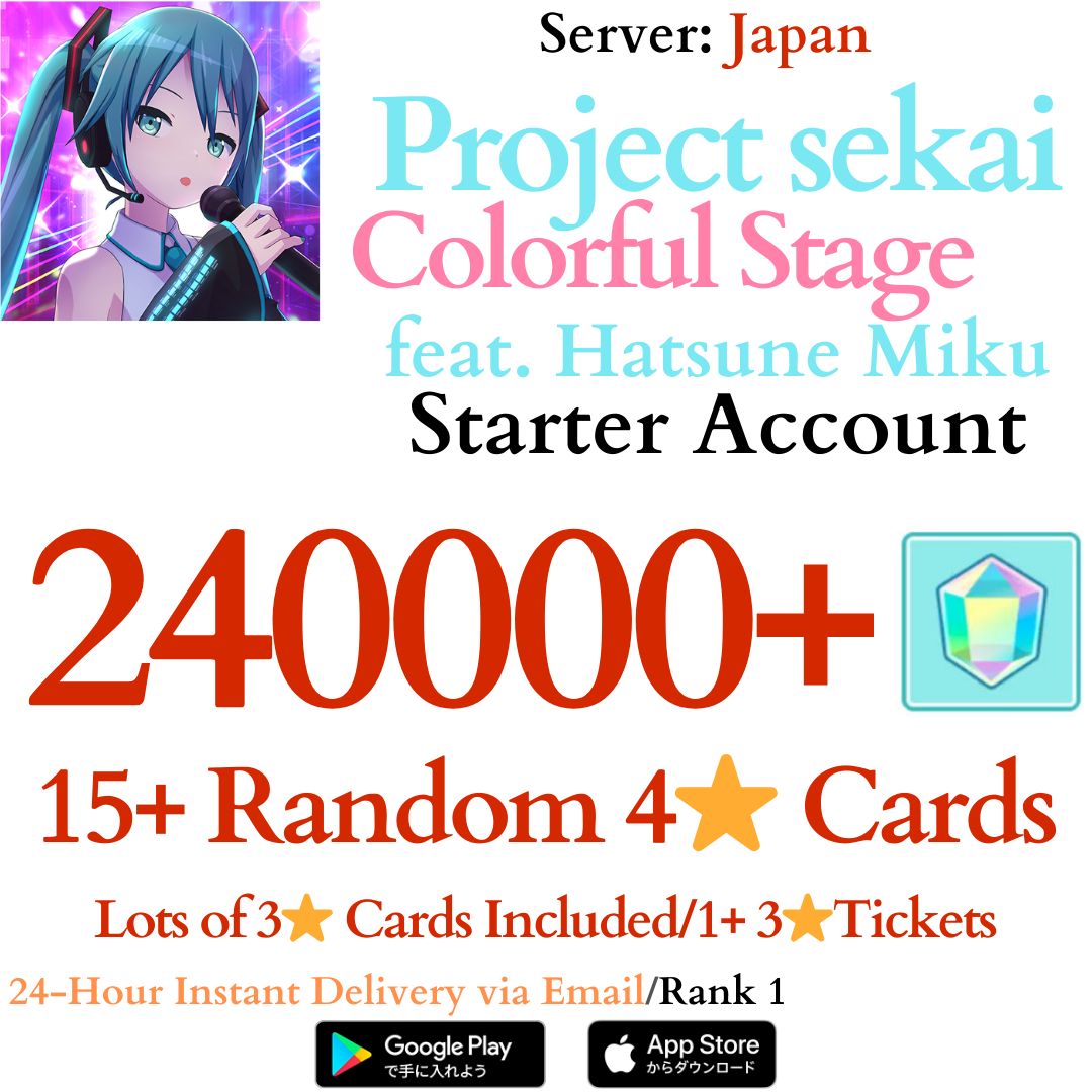 [JP] Project Sekai Colorful Stage ft. Hatsune Miku PJSK Reroll Account