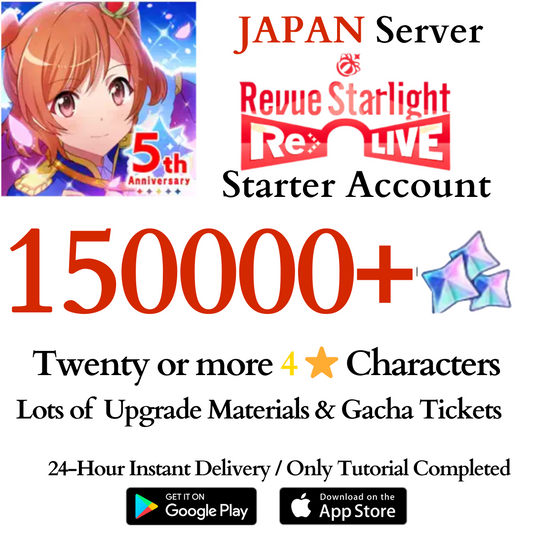 [JP] 150000+ Star Gems | Shoujo☆Kageki Revue Starlight Re LIVE Starter Reroll Account