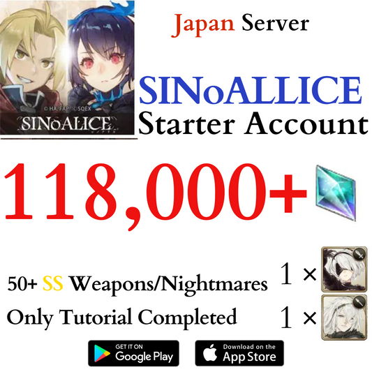 [JP] [INSTANT] 114000+ Stones 50+ SSR | SINoALICE Starter Reroll Account[JP] [INSTANT] 118000+ Stones 50+ SSR | SINoALICE Starter Reroll Account