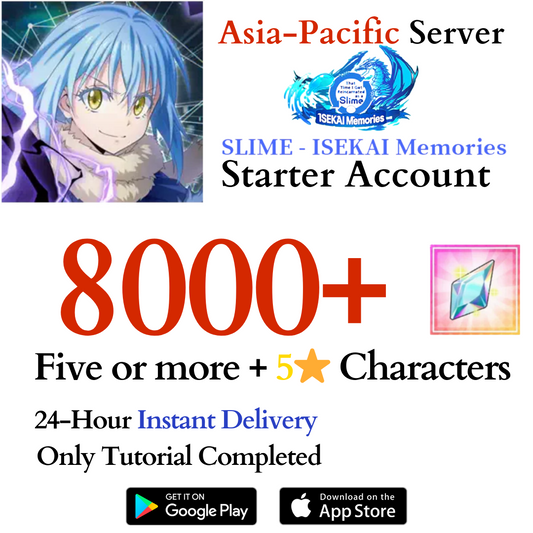 [GLOBAL] 8000+ Crystals SLIME - ISEKAI Memories Starter Reroll Account