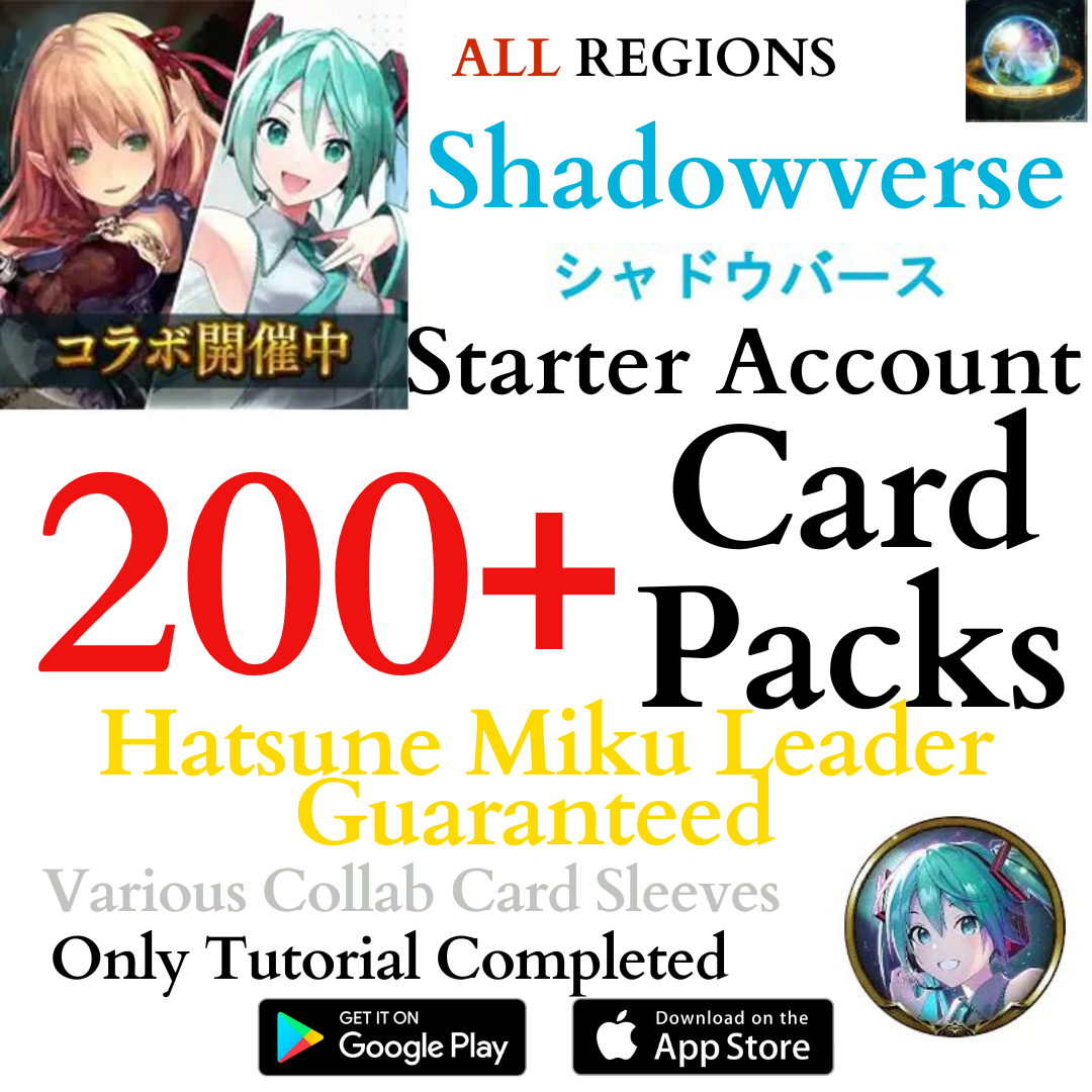 [GLOBAL] 200+ Card Packs + Hatsune Miku Leader | Shadowverse CCG Starter Reroll Account