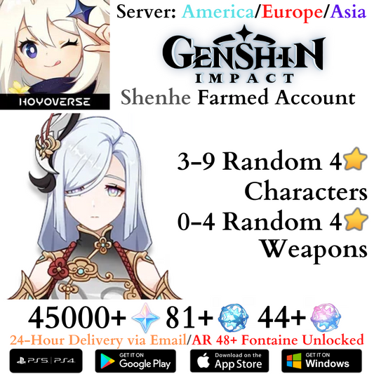 Genshin Impact Shenhe Farmed Account