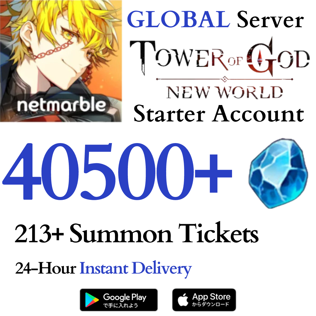 [GLOBAL] (BUY 2 GET 3) 40500+ Gems | Tower of God New World Starter Reroll Account