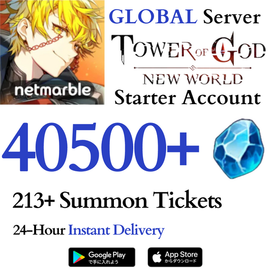 [GLOBAL] (BUY 2 GET 3) 40500+ Gems | Tower of God New World Starter Reroll Account