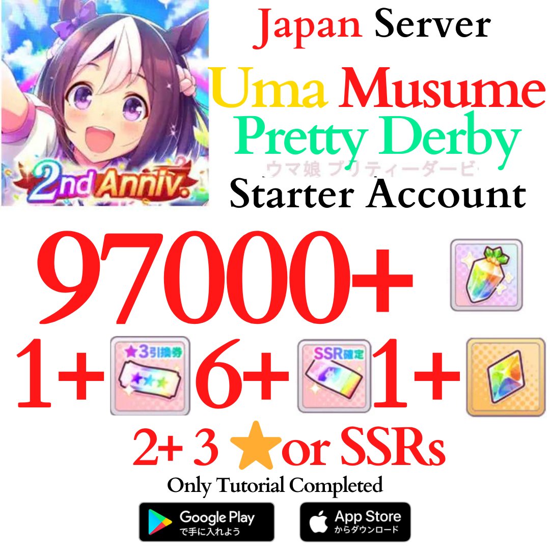 [JP] (BUY 2 GET 3) INSTANT 97000+ Gems | Uma Musume Pretty Derby Starter Reroll Account