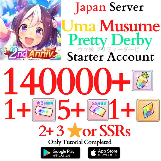 [JP] 140000+ Gems | Uma Musume Pretty Derby Starter Reroll Account