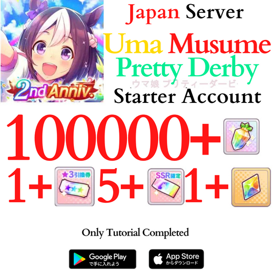 [JP] (BUY 2 GET 3) INSTANT 100000+ Gems | Uma Musume Pretty Derby Starter Reroll Account