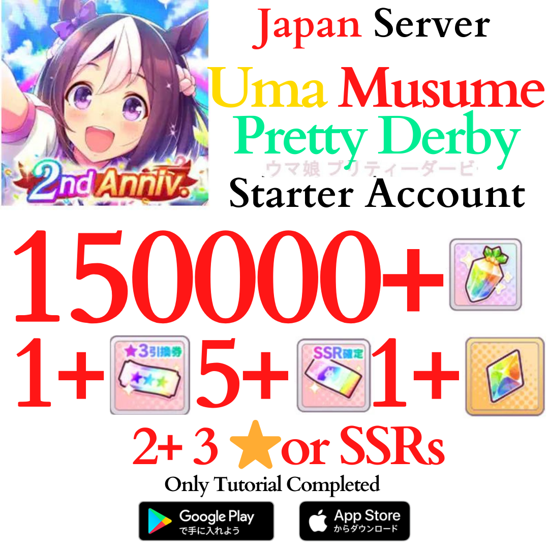 [JP] 150000+ Gems | Uma Musume Pretty Derby Starter Reroll Account