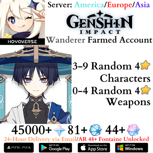 Genshin Impact Wanderer Farmed Account