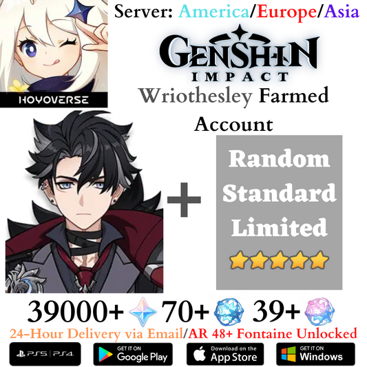 Wriothesley Combo Genshin Impact Primogems Fates Farmed Starter Reroll Account