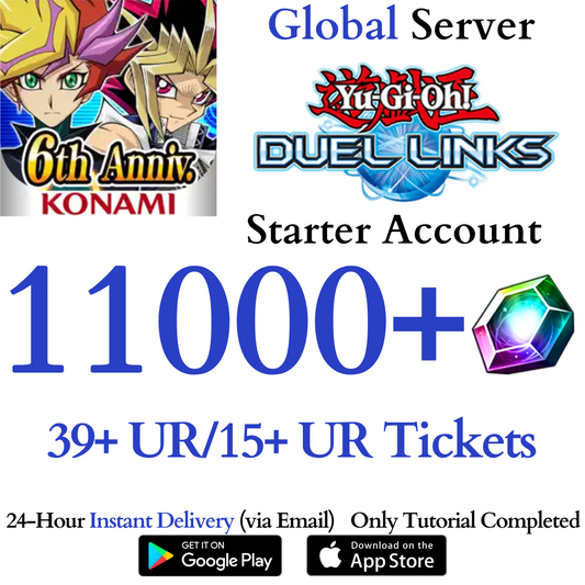 [GLOBAL] 11000+ Gems Yu-Gi-Oh! Duel Links Starter Reroll Account