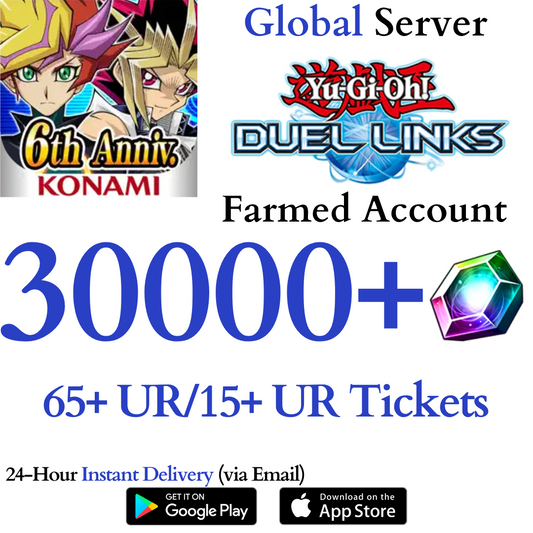 [GLOBAL] 30000+ Gems Yu-Gi-Oh! Duel Links Farmed Reroll Account