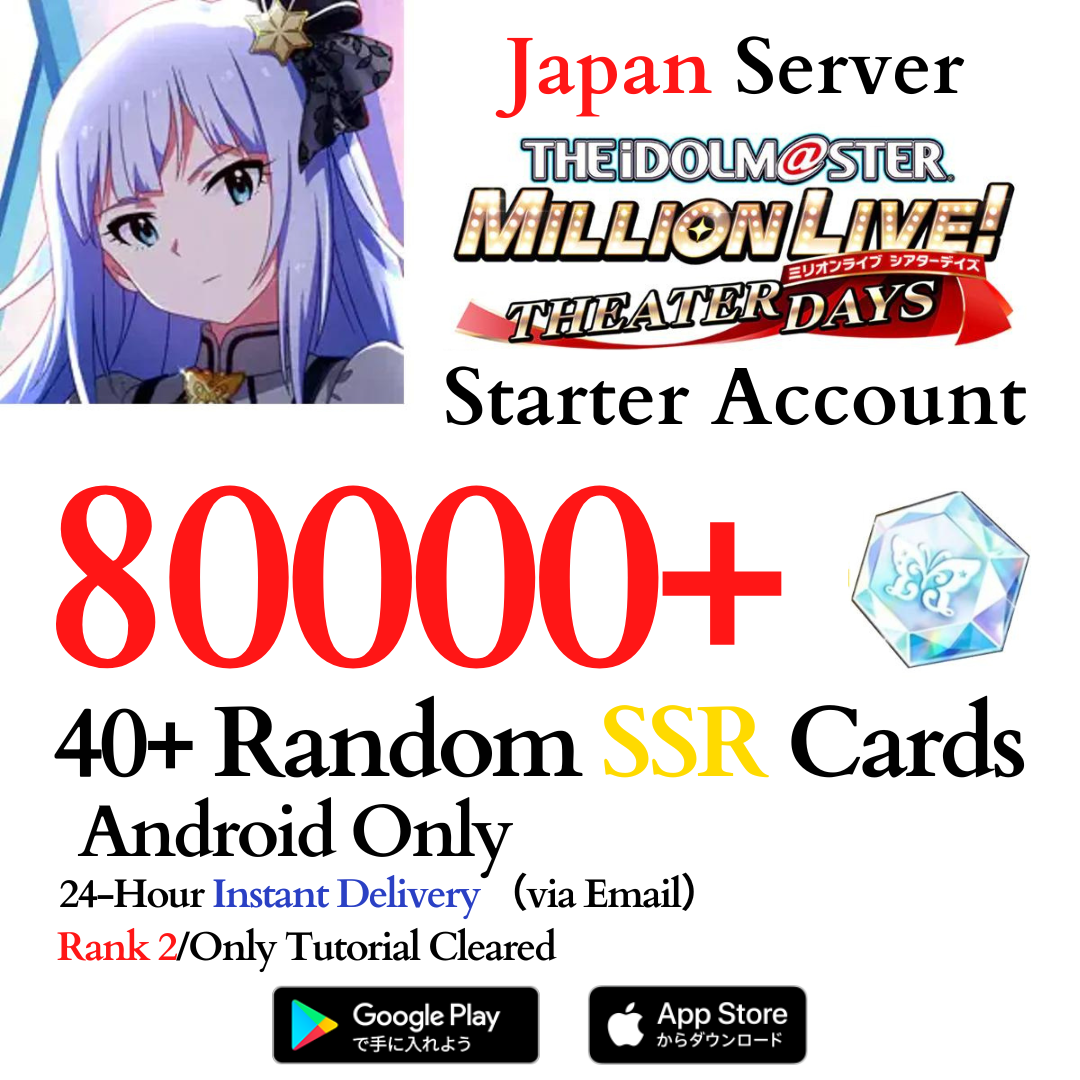 [JP] 80,000+ Jewels | Idolmaster Theater Days Mirishita iDOLM@STER Reroll Starter Account