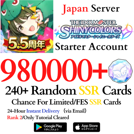 [JP] 980,000+ Feather Jewels | Idolmaster Shiny Colors Shanimasu Shinymas iDOLM@STER Reroll Starter Account