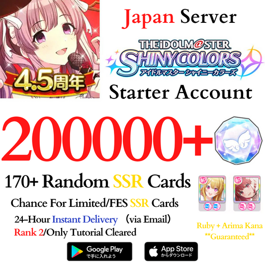 [JP] Oshi no Ko Arima Kana + Hoshino Ruby + 200,000+ Feather Jewels | Idolmaster Shiny Colors Shanimasu Shinymas iDOLM@STER Reroll Starter Account